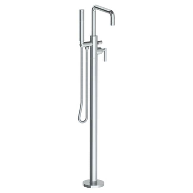 Watermark - Single Hole Floor Standing Square Bath set with Hand Shower - Vintage Copper