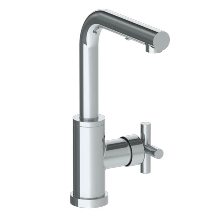 Watermark - Deck Mounted 1 Hole Square Top Prep Faucet with Pull Out Spray - Vintage Copper