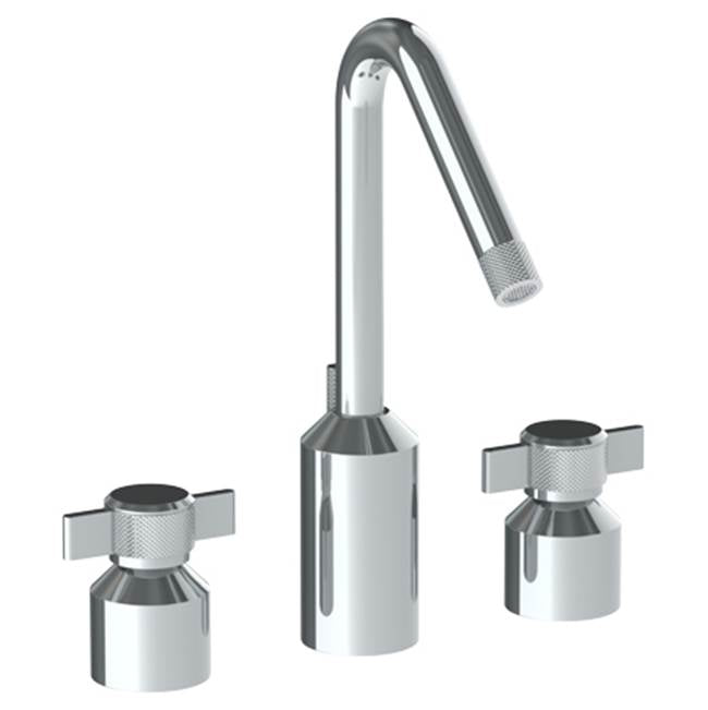 Watermark - Deck Mounted 3 Hole Extended Lavatory Set With Angled Spout - Vintage Copper