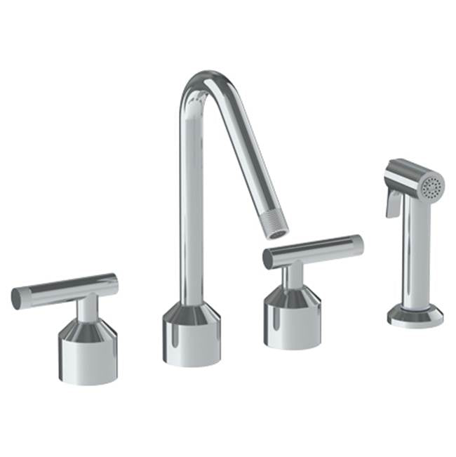 Watermark - Deck Mounted 4 Hole Kitchen Set With Angled Spout - Includes Side Spray - Vintage Copper