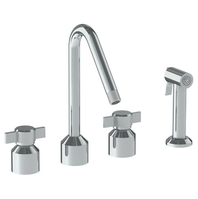 Watermark - Deck Mounted 4 Hole Kitchen Set With Angled Spout - Includes Side Spray - Vintage Copper