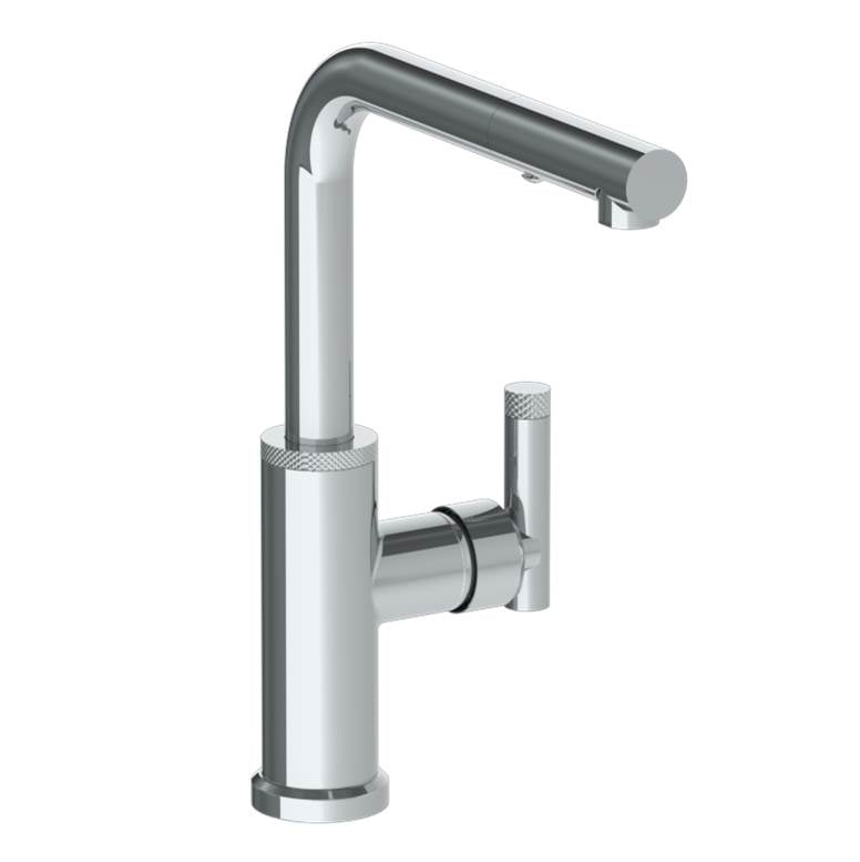 Watermark - Deck Mounted 1 Hole Square Top Kitchen Faucet with Pull Out Spray - Low Spout - Vintage Copper