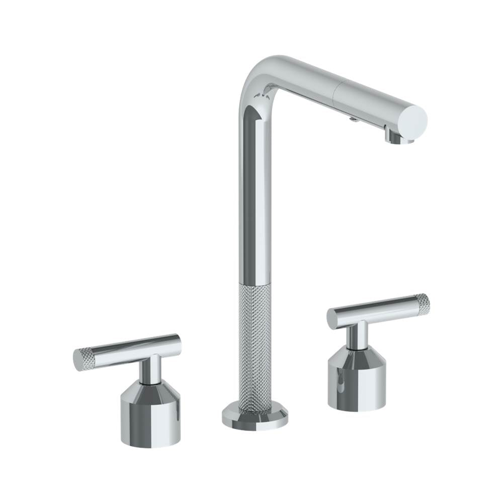 Watermark - Deck Mounted 3 Hole Square Top Kitchen Faucet with Pull Out Spray - Vintage Copper