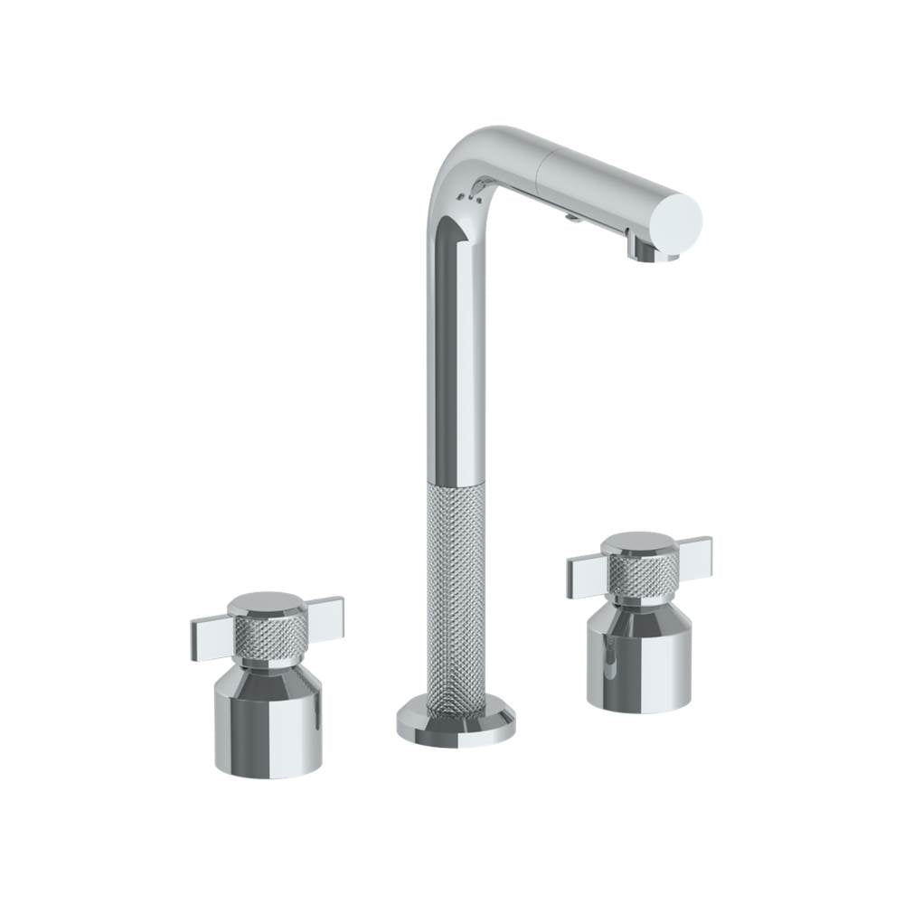 Watermark - Deck Mounted 3 Hole Square Top Prep Faucet with Pull Out Spray - Vintage Copper