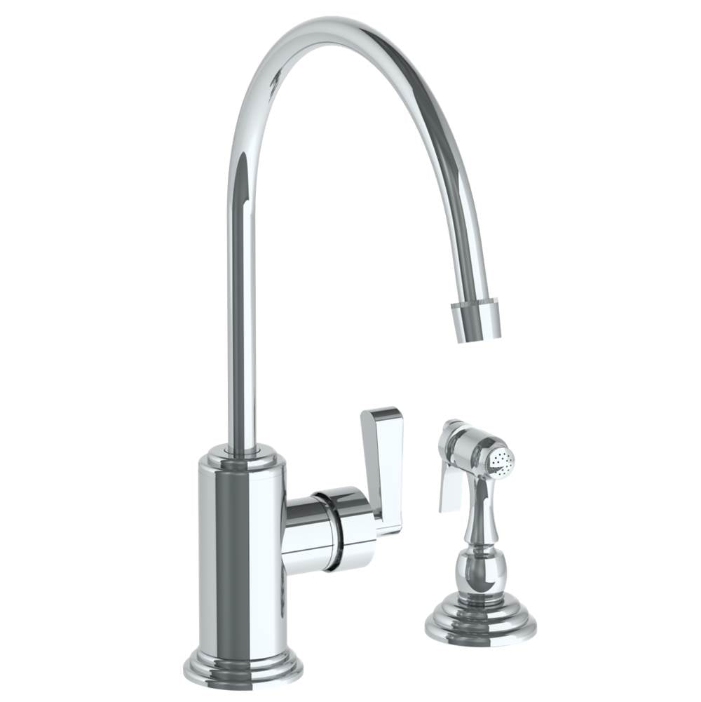 Watermark - Deck Mounted 2 Hole Kitchen Set with Extended Spout- Includes Side Spray - Vintage Copper