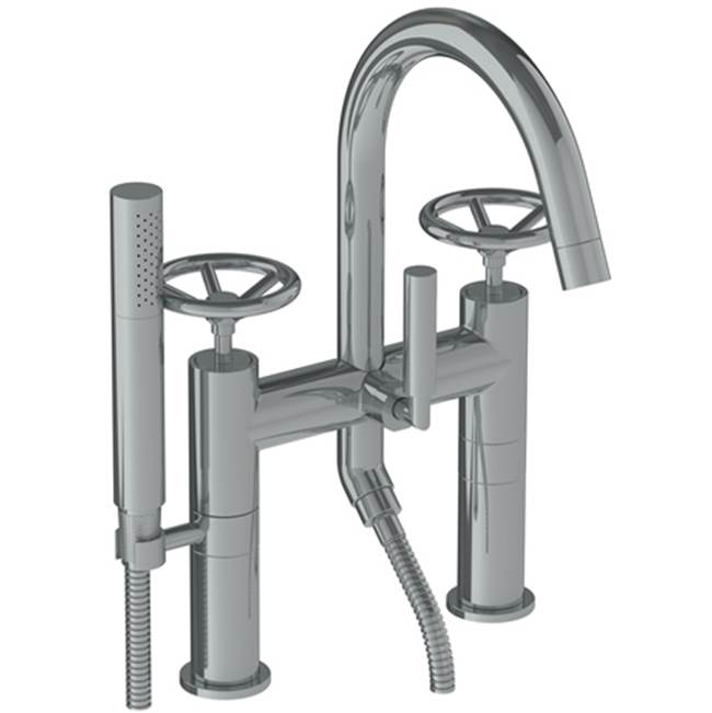 Watermark - Deck Mounted Exposed Gooseneck Bath Set with Hand Shower - Vintage Copper