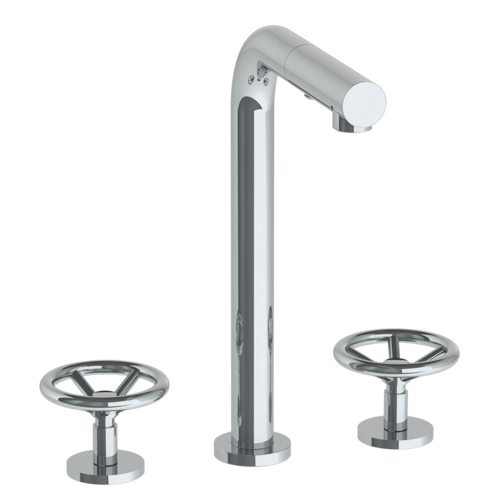 Watermark - Deck Mounted 3 Hole Square Top Prep Faucet with Pull Out Spray - Vintage Copper