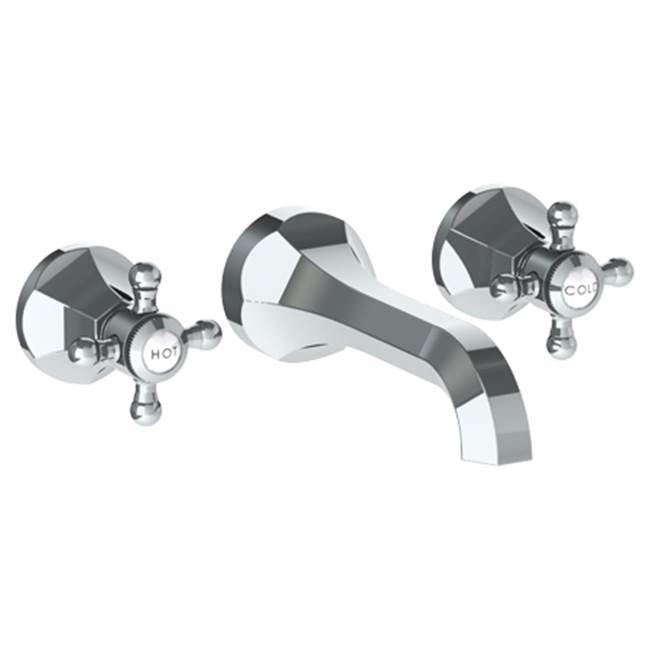 Watermark - Wall Mounted 3 Hole Lavatory Set with 6 3/4'' CTC Spout - Vintage Copper