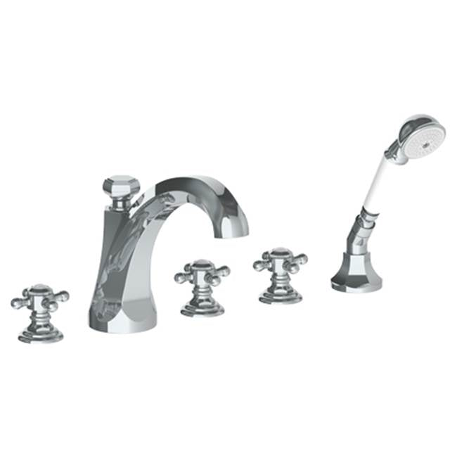 Watermark - Deck Mounted 5 Hole Extended Bath Set - Vintage Copper