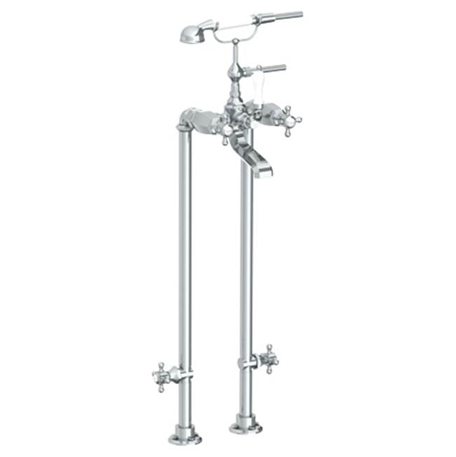 Watermark - Floor Standing Bath Set with Hand Shower and Shut-Off Valves - Vintage Copper