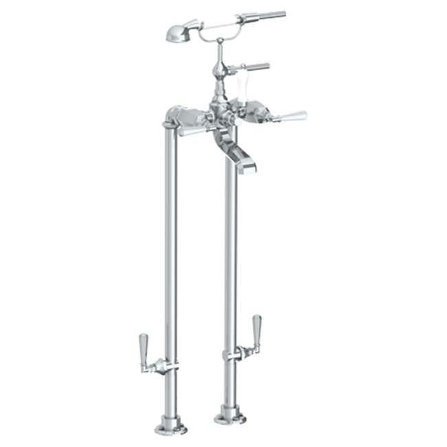 Watermark - Floor Standing Bath Set with Hand Shower and Shut-Off Valves - Vintage Copper