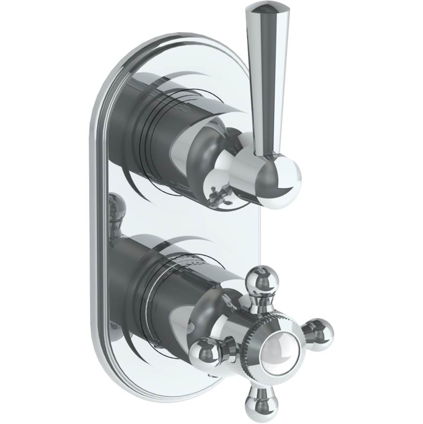 Watermark - Wall Mounted Mini Thermostatic Shower Trim with built-in control, 3 1/2'' - Vintage Copper