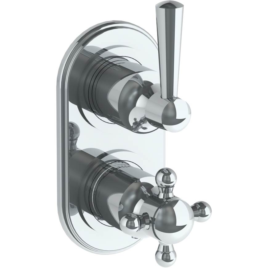 Watermark - Wall Mounted Mini Thermostatic Shower Trim with built-in control, 3 1/2'' - Vintage Copper