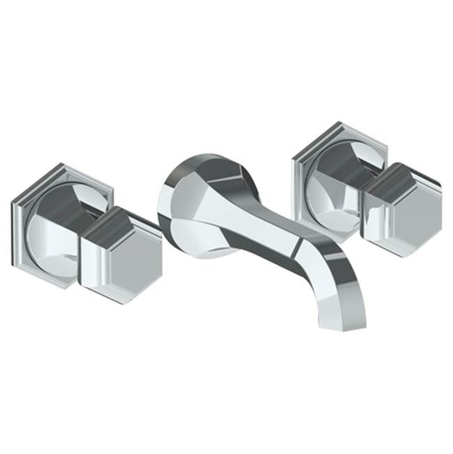 Watermark - Wall Mounted 3 Hole Lavatory Set with 6 3/4'' CTC Spout - Vintage Copper