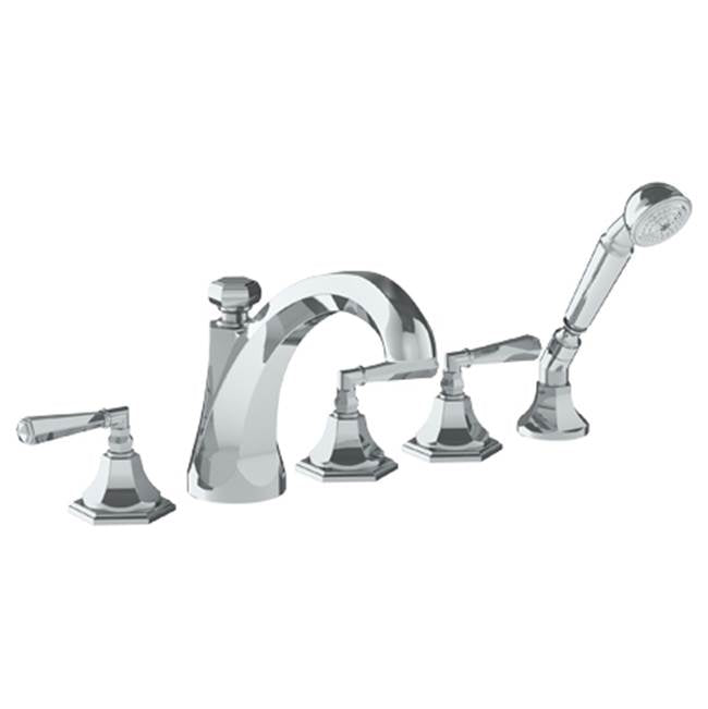 Watermark - Deck Mounted 5 Hole Extended Bath Set - Vintage Copper