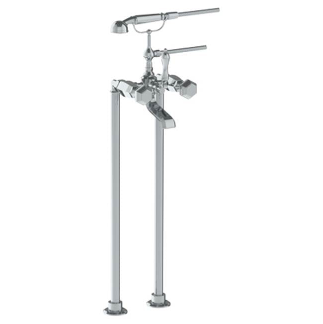 Watermark - Floor Standing Bath Set with Hand Shower - Vintage Copper
