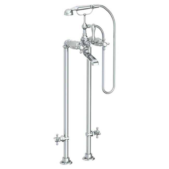 Watermark - Floor Standing Bath Set with Hand Shower and Shut-Off Valves - Vintage Copper