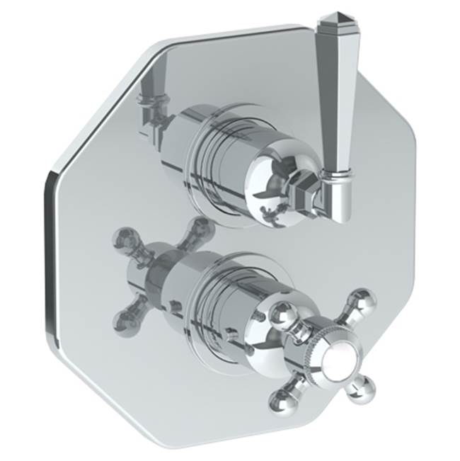 Watermark - Wall Mounted Thermostatic Shower Trim with built-in control, 7 1/2'' - Vintage Copper