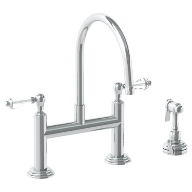 Watermark - Deck Mounted Bridge Kitchen Faucet with Independent Side Spray - Vintage Copper