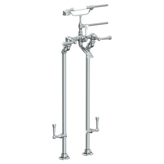 Watermark - Floor Standing Bath Set with Hand Shower and Shut-Off Valves - Vintage Copper