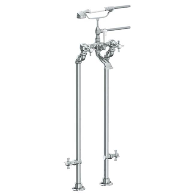 Watermark - Floor Standing Bath Set with Hand Shower and Shut-Off Valves - Vintage Copper