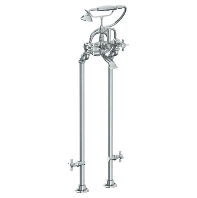 Watermark - Floor Standing Bath Set with Hand Shower and Shut-Off Valves - Vintage Copper