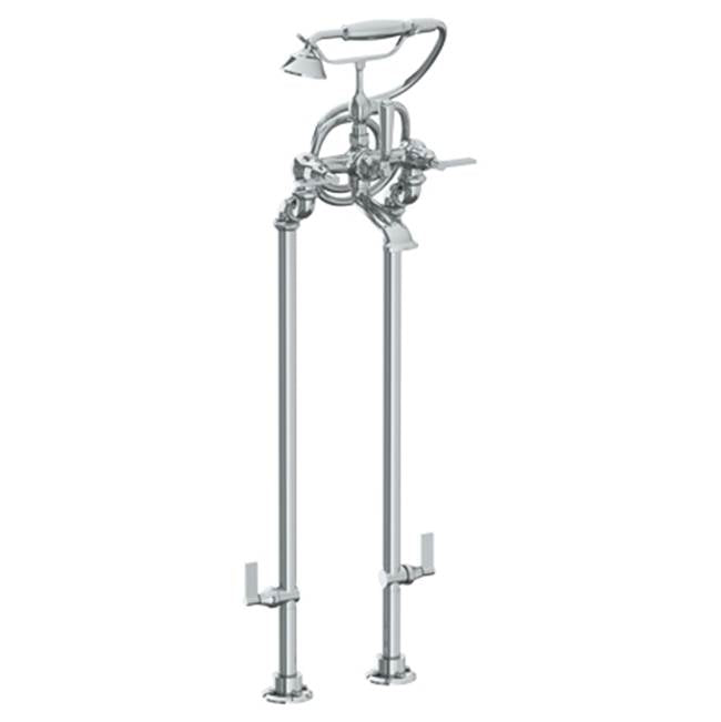 Watermark - Floor Standing Bath Set with Hand Shower and Shut-Off Valves - Vintage Copper