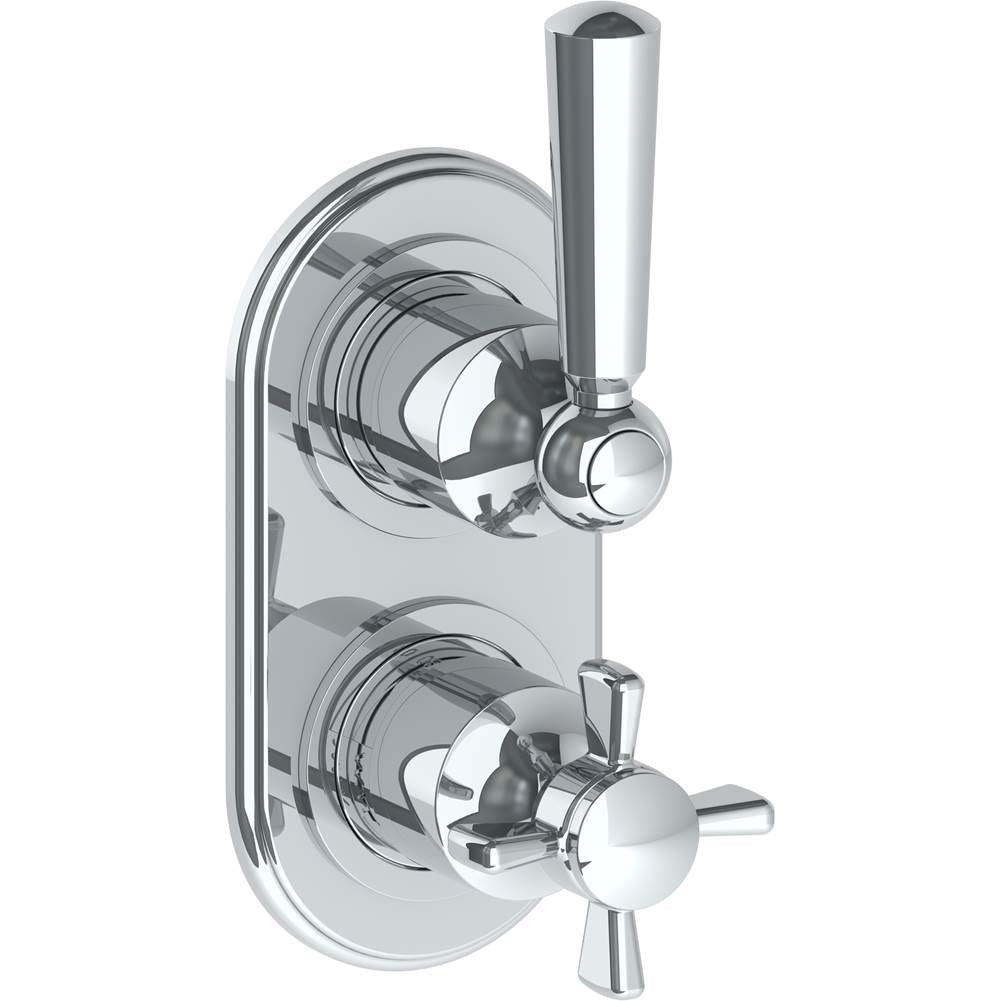 Watermark - Wall Mounted Mini Thermostatic Shower Trim with built-in control, 3 1/2'' - Vintage Copper