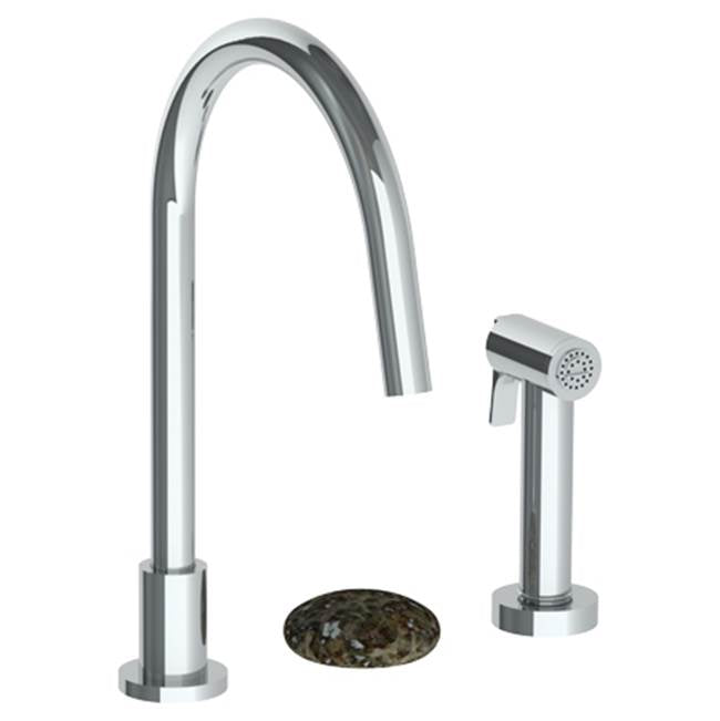 Watermark - Deck Mounted 3 Hole Gooseneck Kitchen Set - Includes Side Spray - Vintage Copper