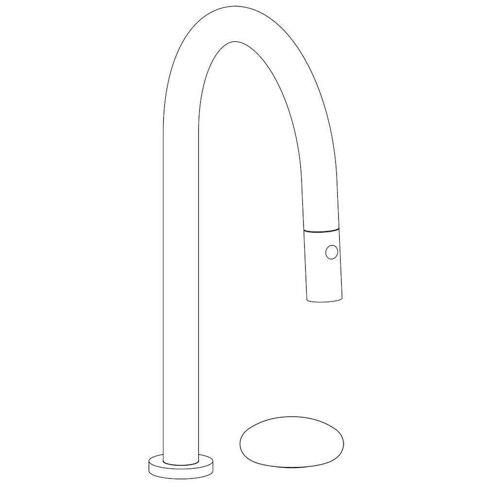 Watermark - Deck Mounted 2 Hole Gooseneck Kitchen Faucet with Pull Down Spray - Vintage Copper