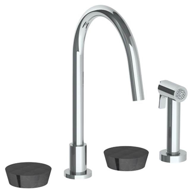 Watermark - Deck Mounted 4 Hole Gooseneck Kitchen Set - Includes Side Spray - Vintage Copper