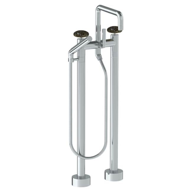 Watermark - Floor Standing Square Bath set with Slim Hand Shower - Vintage Copper
