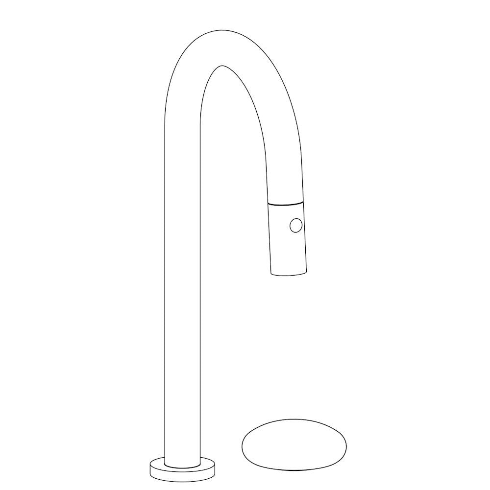 Watermark - Deck Mounted 2 Hole Gooseneck Prep Faucet with Pull Down Spray - Vintage Copper