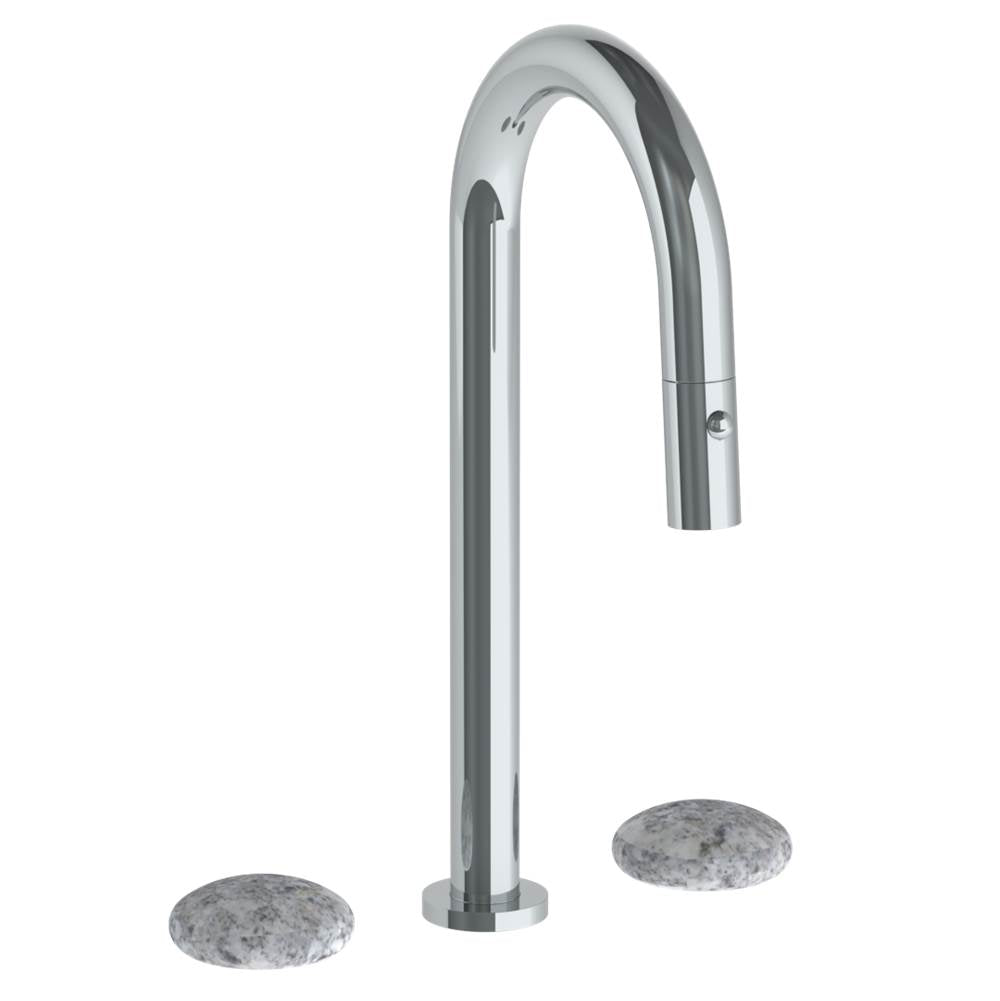 Watermark - Deck Mounted 3 Hole Gooseneck Prep Faucet with Pull Down Spray - Vintage Copper