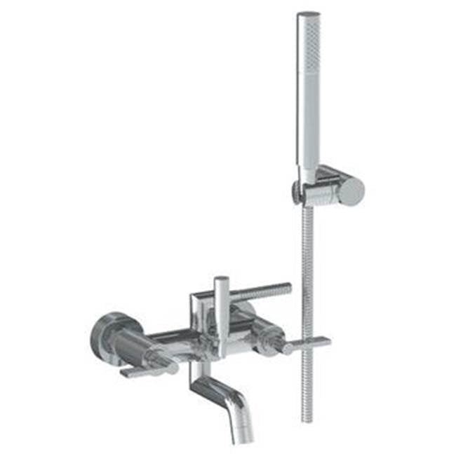 Watermark - Blue 24'' Shower Door Pull With Knob / Glass Mount Towel Bar with Hook - Vintage Copper