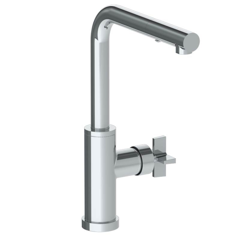 Watermark - Deck Mounted 1 Hole Square Top Kitchen Faucet with Pull Out Spray - Low Spout - Vintage Copper
