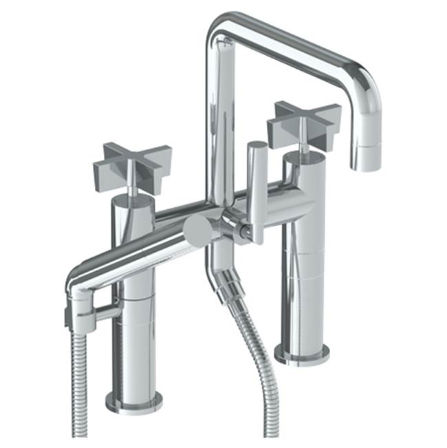 Watermark - Deck Mounted Square Exposed Bath Set with Hand Shower - Vintage Copper