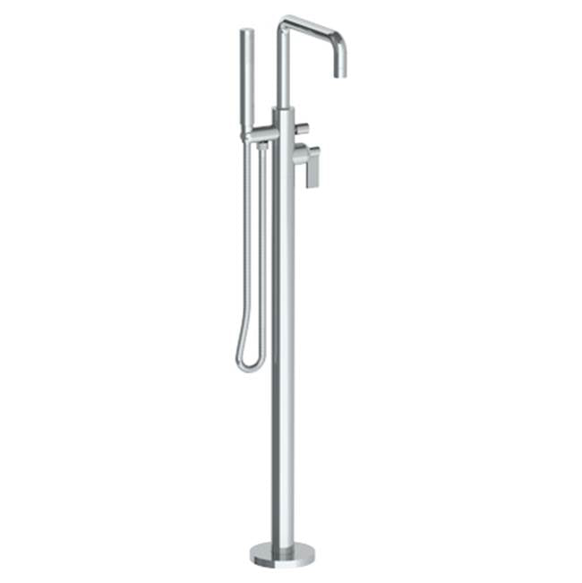 Watermark - Single Hole Floor Standing Square Bath set with Hand Shower - Vintage Copper