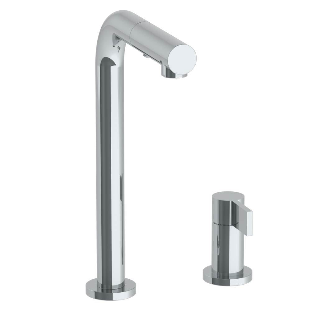 Watermark - Deck Mounted 2 Hole Square Top Prep Faucet with Pull Out Spray - Vintage Copper