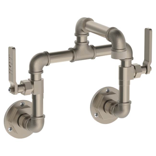 Watermark - Wall Mounted Bridge Lavatory Set with 5.5'' Spout - Vintage Copper