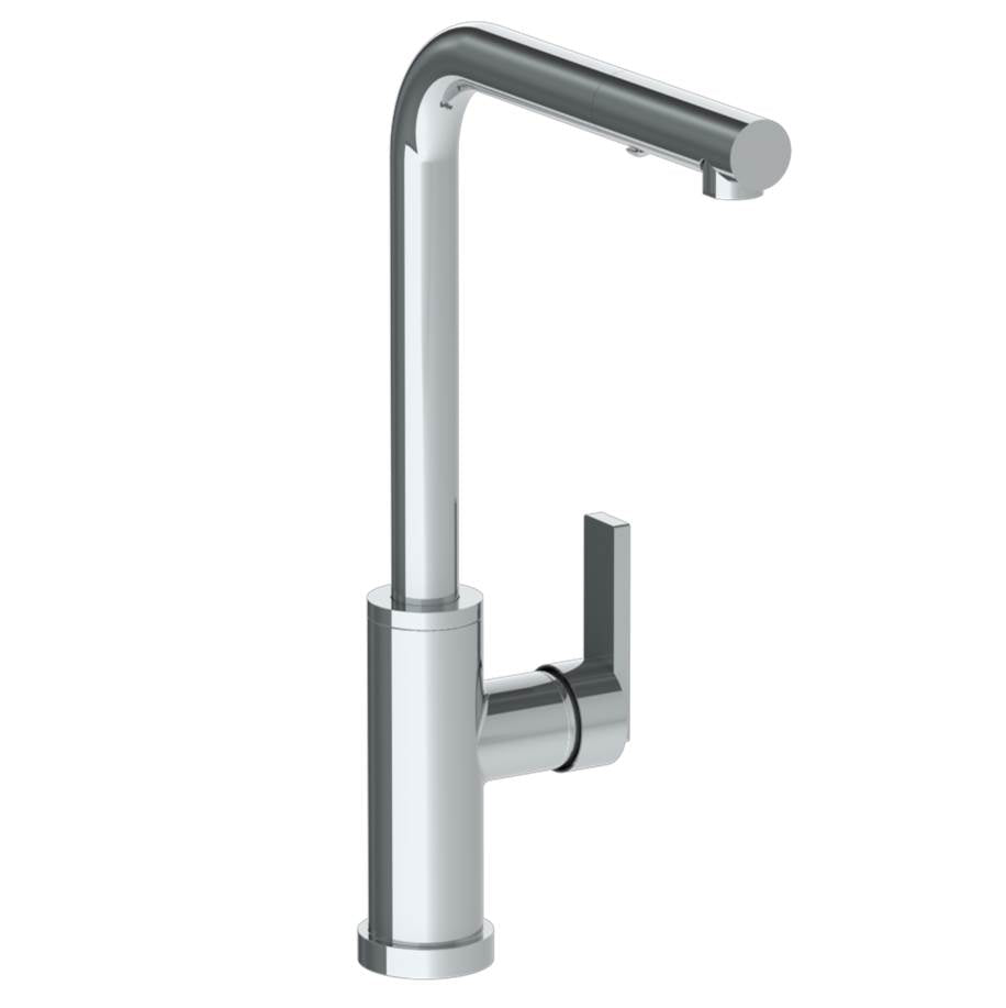 Watermark - Deck Mounted 1 Hole Square Top Kitchen Faucet with Pull Out Spray - High Spout - Vintage Copper