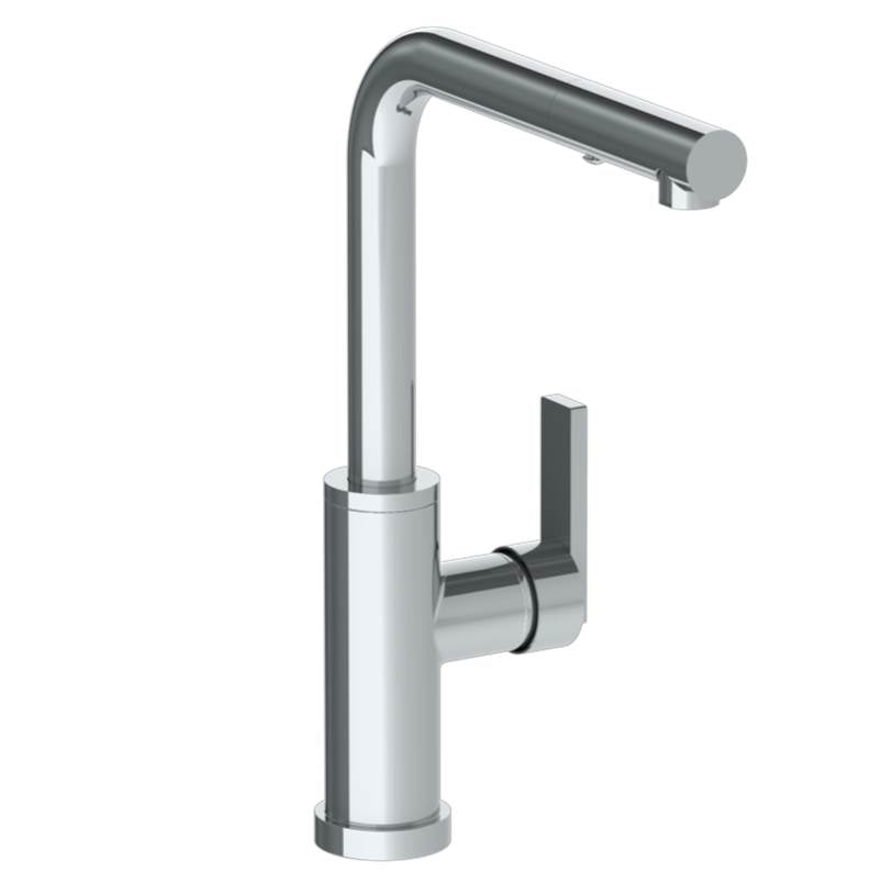 Watermark - Deck Mounted 1 Hole Square Top Kitchen Faucet with Pull Out Spray -Low Spout - Vintage Copper