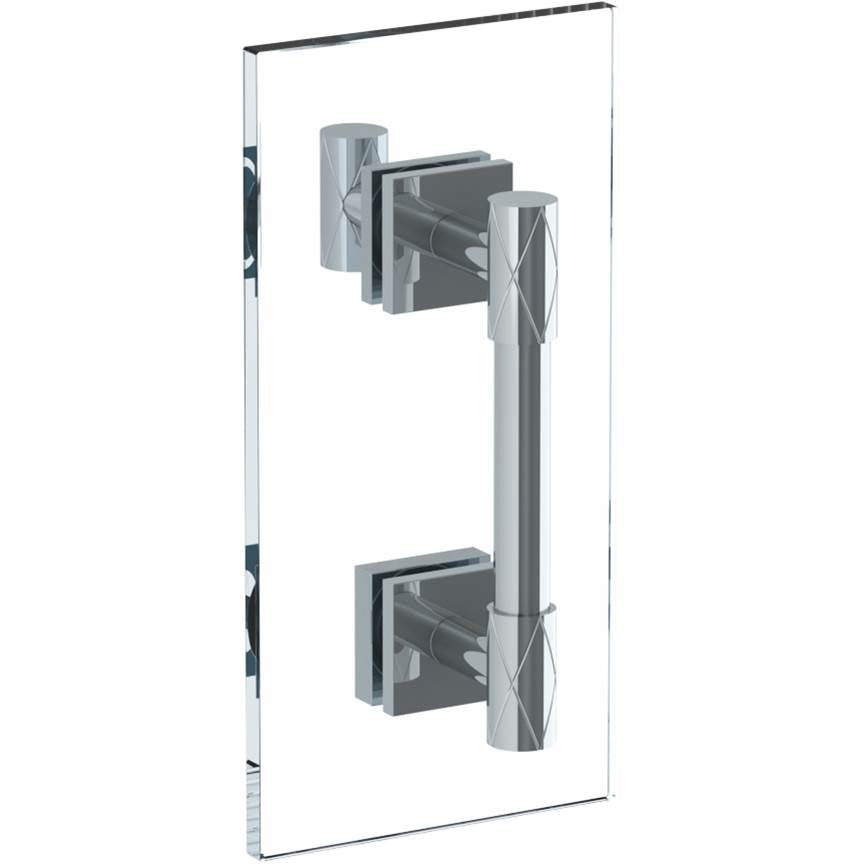 Watermark - Lily 6'' Shower Door Pull with Knob/ Glass Mount Towel Bar with Hook - Vintage Copper