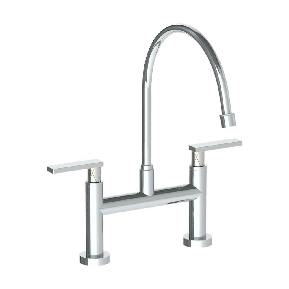 Watermark - Deck Mounted Bridge Extended Gooseneck Kitchen Faucet - Vintage Copper