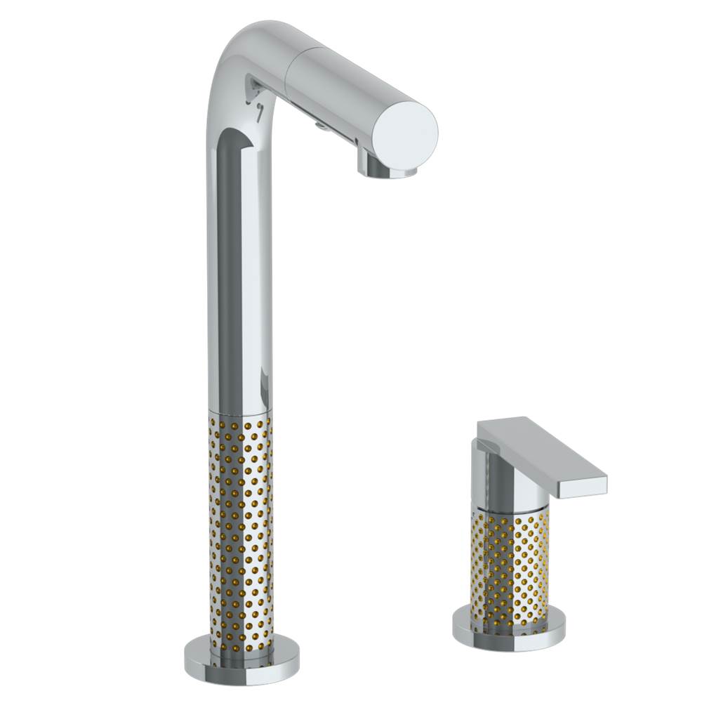 Watermark - Deck Mounted 2 Hole Square Top Prep Faucet with Pull Out Spray - Vintage Copper