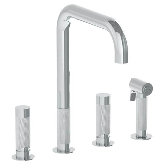 Watermark - 4 Hole Kitchen Set with Side Spray - Vintage Brass