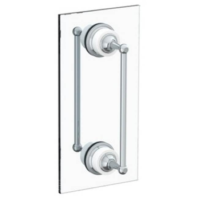 Watermark - Venetian 12'' Double Shower Door Pull/ Glass Mount Towel Bar - Vintage Copper