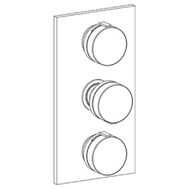 Watermark - Wall Mounted Thermostatic Shower Trim With 2 Built-In Controls, 6 1/4'' X 12'' - Vintage Copper