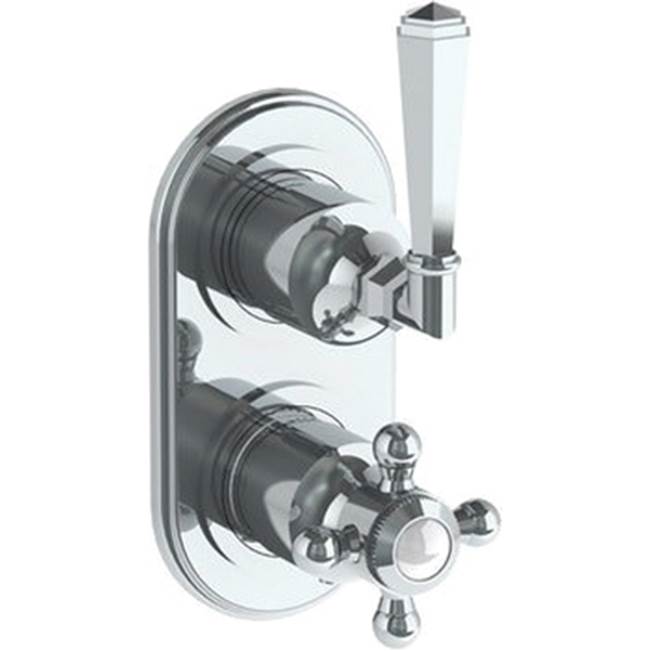 Watermark - Wall Mounted Mini Thermostatic Shower Trim with built-in control, 3 1/2'' - Vintage Copper
