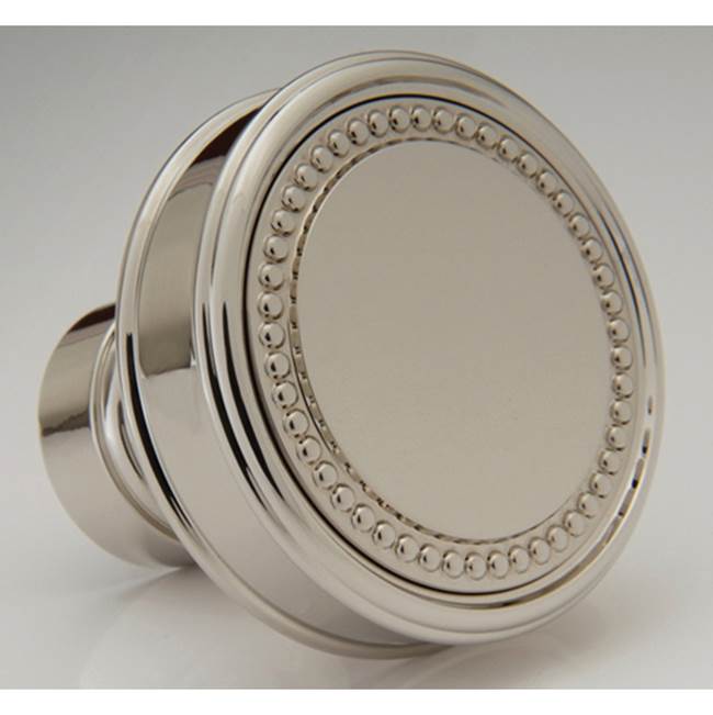 Water Street Brass - Decorative 1-1/2'' Bead Flat Knob - Engraved - Weathered Bronze - Weathered Bronze
